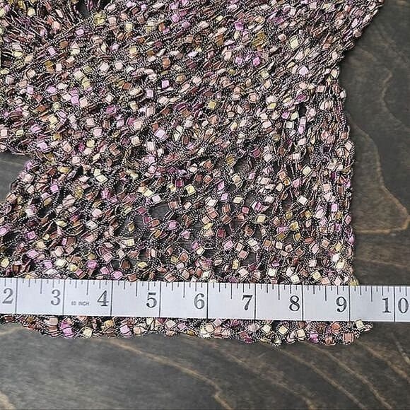 Vtg lilac ribbon lattice net scarf - Picture 4 of 5